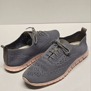 Cole Haan ZeroGrand Stitchlite Gray Wingtip Oxfords Sneakers Women's Size 11